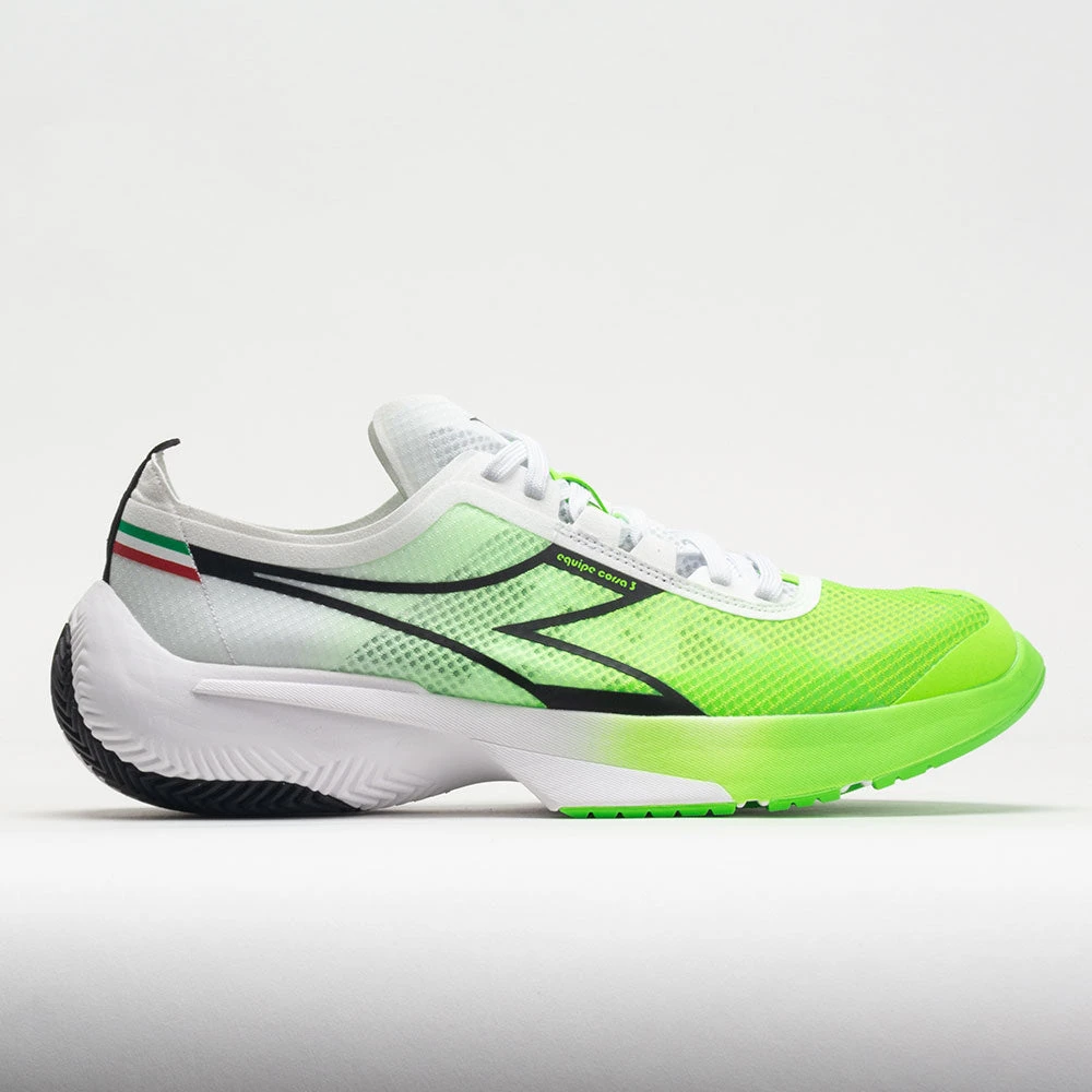 Diadora Equipe Corsa 3 Men's White/Black/Green Fluo 3 Diadora Equipe Corsa 3 Men's White/Black/Green Fluo