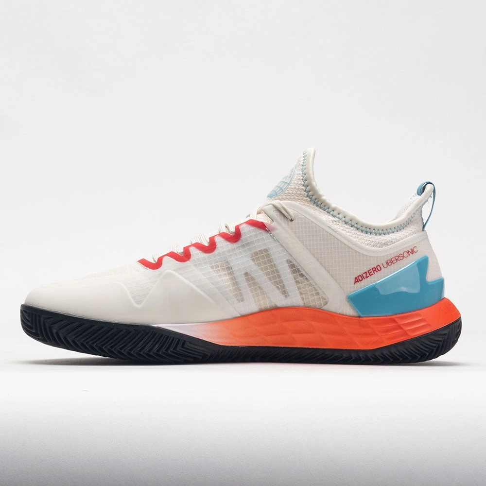 Adidas Adizero Ubersonic 4 Clay Men's Chalk White/Metallic/Blue 4 Adidas Adizero Ubersonic 4 Clay Men's Chalk White/Metallic/Blue - Image 2